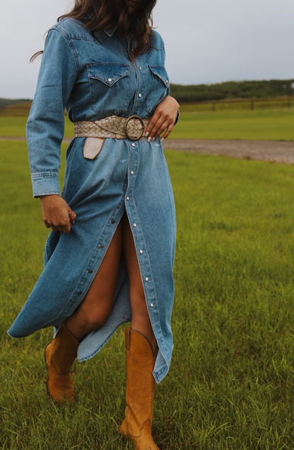 SENDERO The Annie Pearl Snap Shirtdress