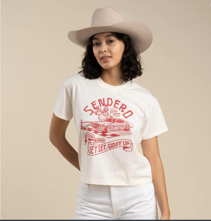 SENDERO Giddy Up Crop Tee