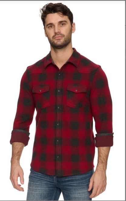 FLAG & ANTHEM Premont LS Western Hero Knit Flannel Shirt