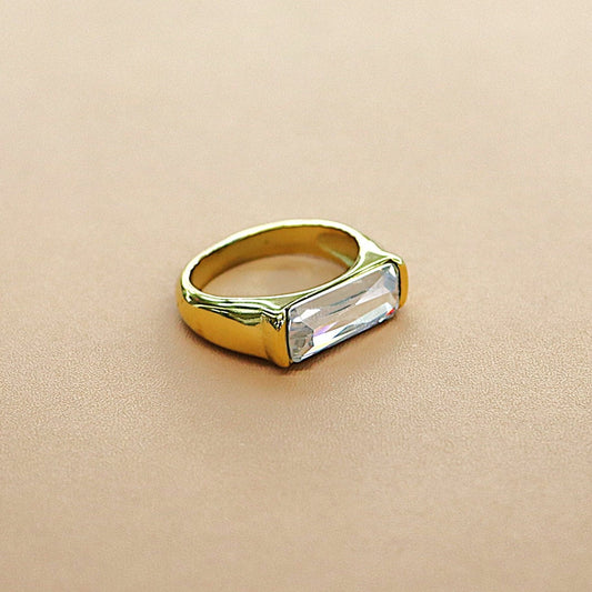 ABCO Luxe Rectangle Rhinestone Ring