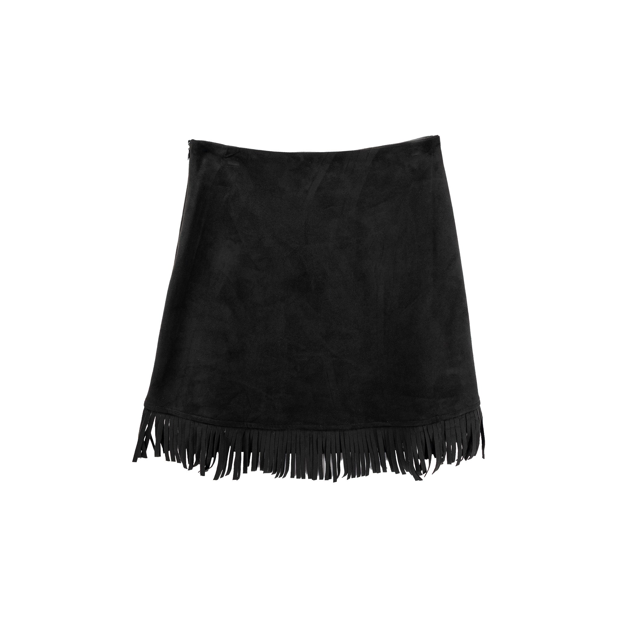 SAINTS & HEARTS Suede Fringe Wrap Skirt – Alberta Boot