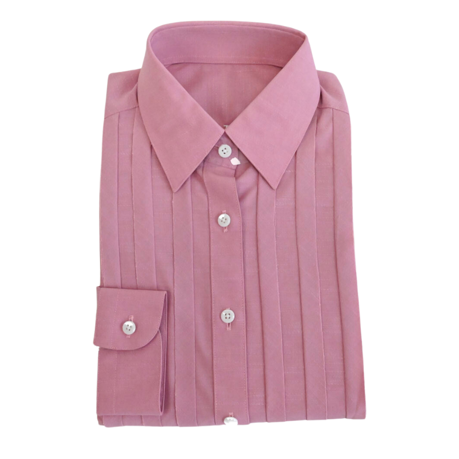Pink Womens western pleated button front Shirt