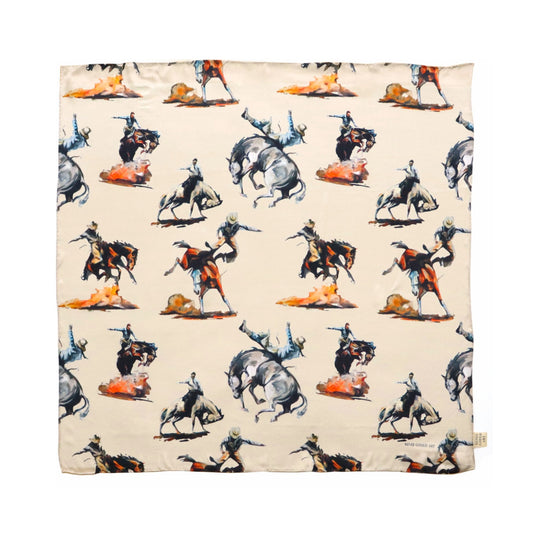 RENEE GOULD Broncs Silk Scarf