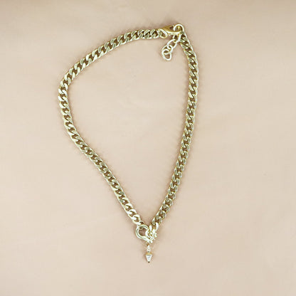 RACHEL NATHAN Shackle Single Art Deco Drop Necklace