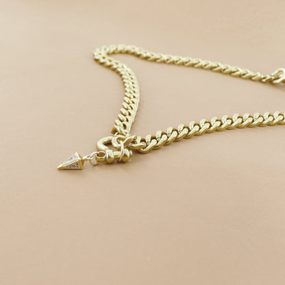 RACHEL NATHAN Shackle Single Art Deco Drop Necklace