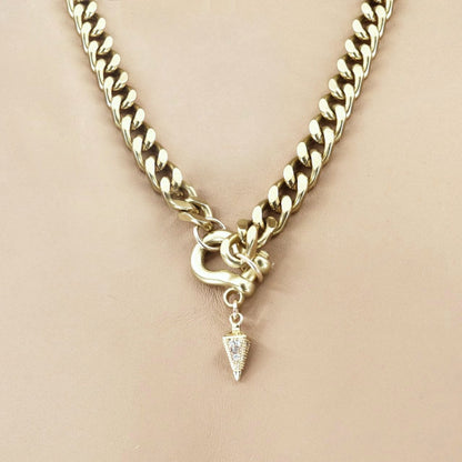 RACHEL NATHAN Shackle Single Art Deco Drop Necklace