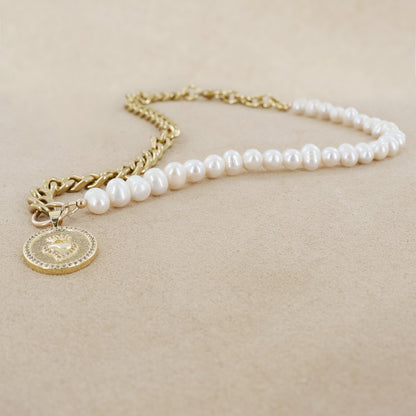 RACHEL NATHAN Pearl & Sacred Heart Necklace