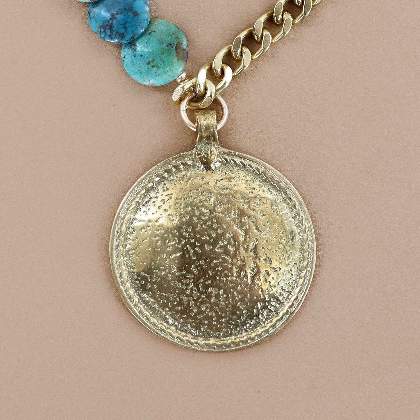 RACHEL NATHAN Turquoise & Shield Necklace