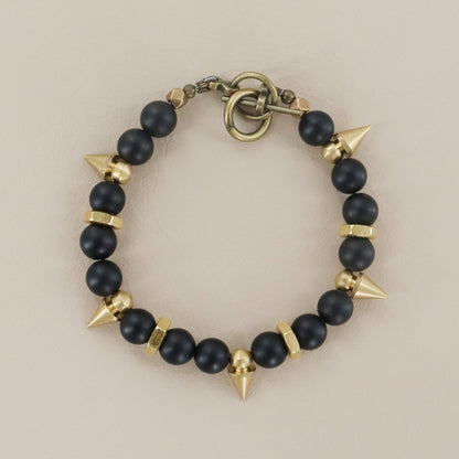 RACHEL NATHAN On Point Matte Black Agate Bracelet