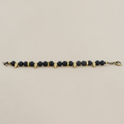 RACHEL NATHAN On Point Matte Black Agate Bracelet