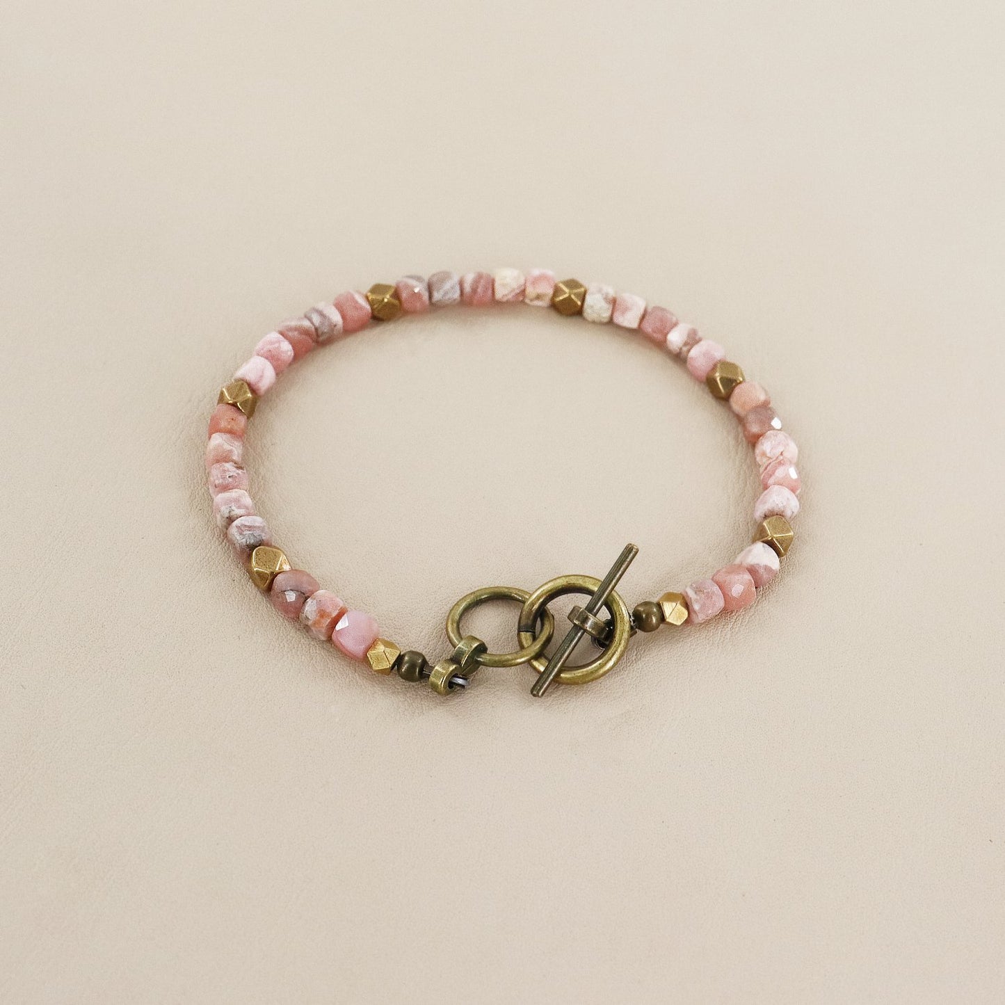 RACHEL NATHAN Slim Rhodocrosite Bracelet