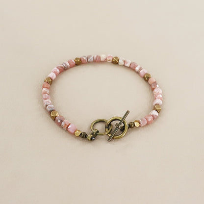 RACHEL NATHAN Slim Rhodocrosite Bracelet