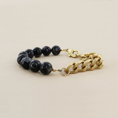 RACHEL NATHAN Imperial Jasper Black Bracelet