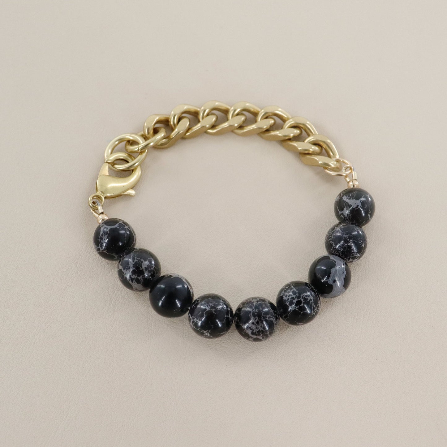 RACHEL NATHAN Imperial Jasper Black Bracelet