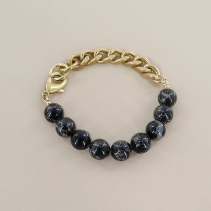 RACHEL NATHAN Imperial Jasper Black Bracelet