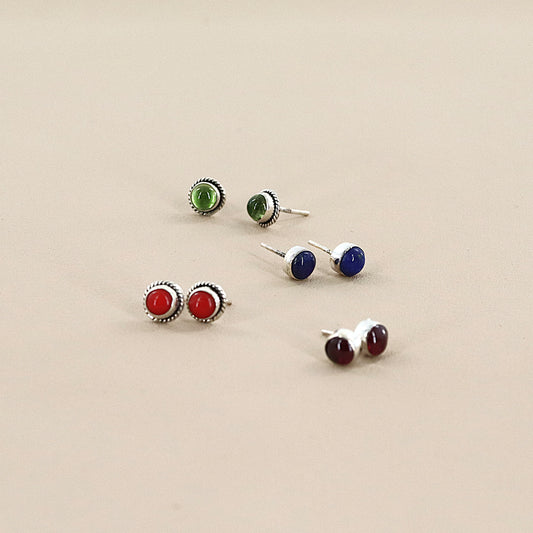 PAIGE WALLACE Multi Stone Studs Earrings