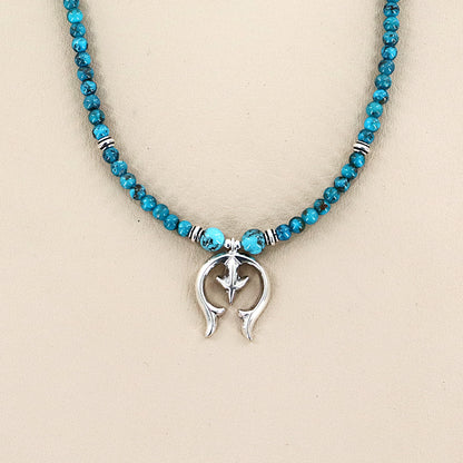 PAIGE WALLACE Navajo Pearls Turquoise Necklace With Pendant