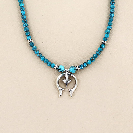 PAIGE WALLACE Navajo Pearls Turquoise Necklace With Pendant