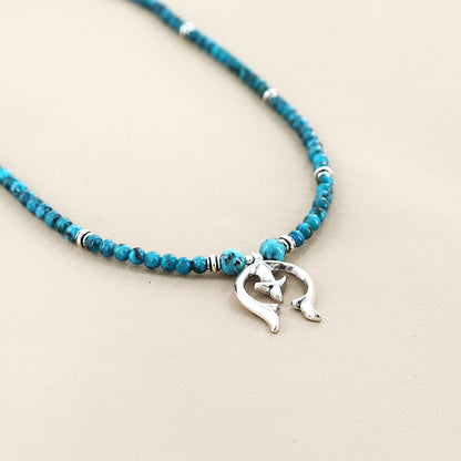 PAIGE WALLACE Navajo Pearls Turquoise Necklace With Pendant