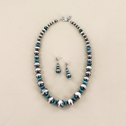 PAIGE WALLACE Navajo Pearls Turquoise Stones Necklace
