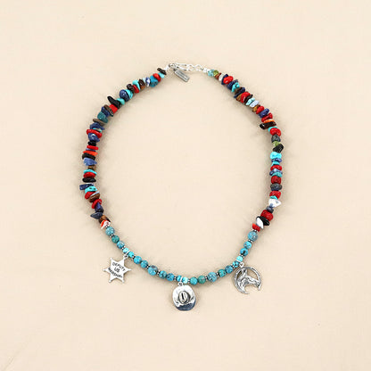 PAIGE WALLACE Multi Stones 3 Charm Necklaces