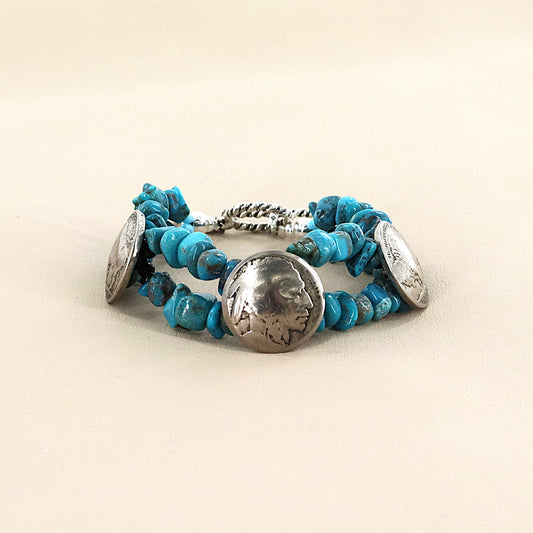 PAIGE WALLACE 2 Strands Triple Nickel Bracelet