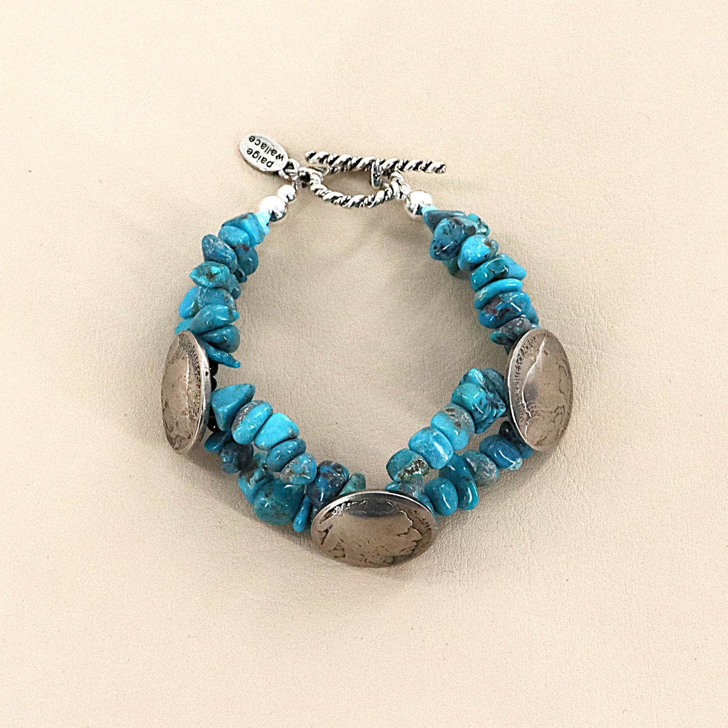 PAIGE WALLACE 2 Strands Triple Nickel Bracelet