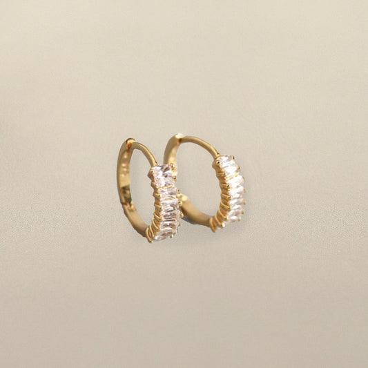 ABCO Baguette Huggie Hoop Earrings