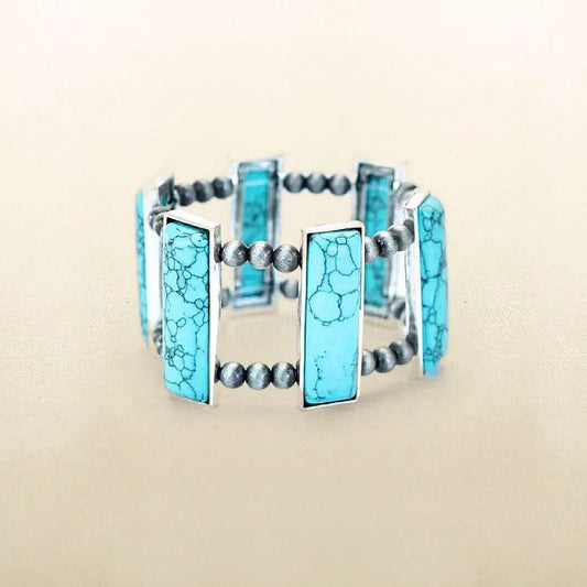 ABCO Turquoise Bar Stretch Bracelet