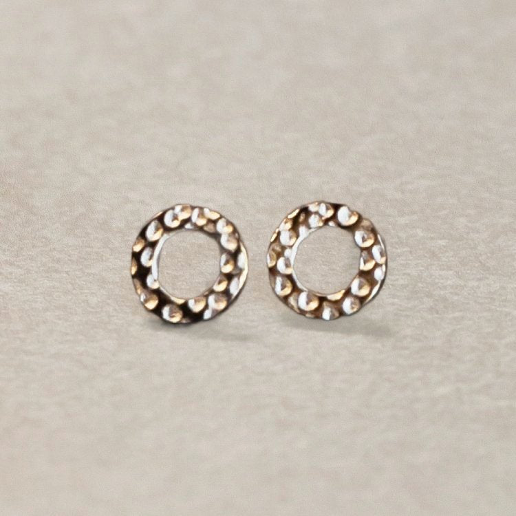 ABCO Open Circle Stud Earrings With Rhinestones