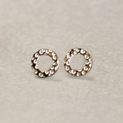 ABCO Open Circle Stud Earrings With Rhinestones