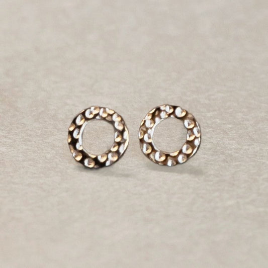ABCO Open Circle Stud Earrings With Rhinestones