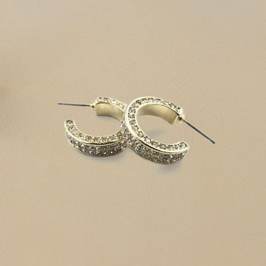 ABCO Rhinestone Studded Hoop Earrings