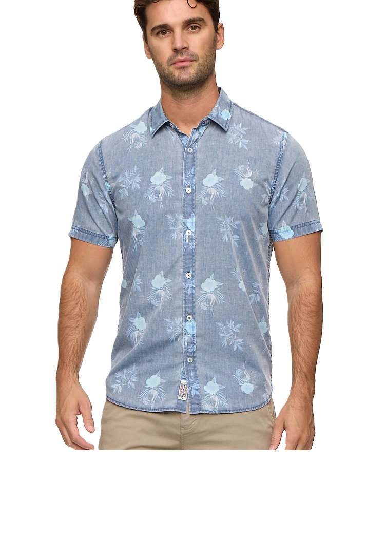 FLAG & ANTHEM Clifford SS Floral Print Vintage Soft Shirt