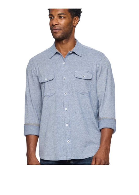FLAG & ANTHEM Hero Solid Twill Knit Flannel Shirt