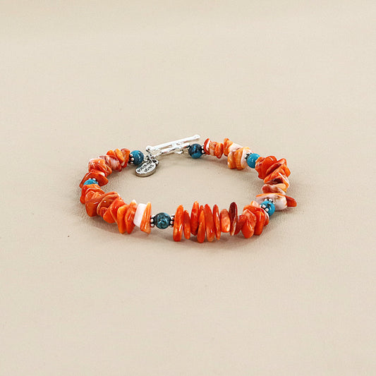 PAIGE WALLACE Spiney Oyster Chip Bracelet With Turquoise
