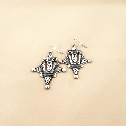 ABCO Silver Nomad Cross Earrings