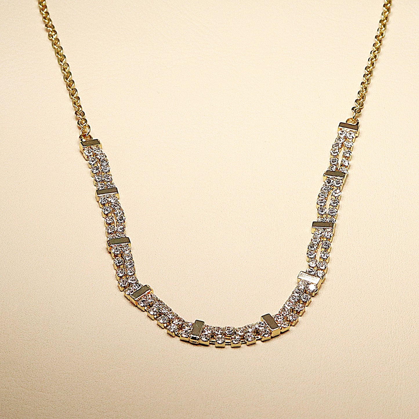 ABCO Golden Elegance Crystal Necklace