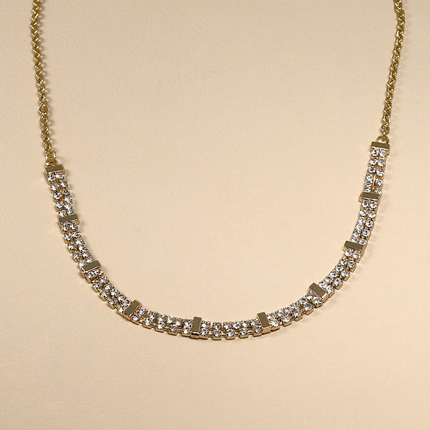 ABCO Golden Elegance Crystal Necklace