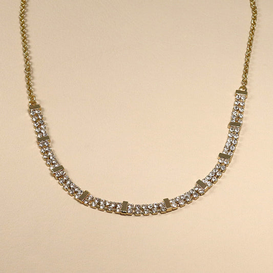 ABCO Golden Elegance Crystal Necklace