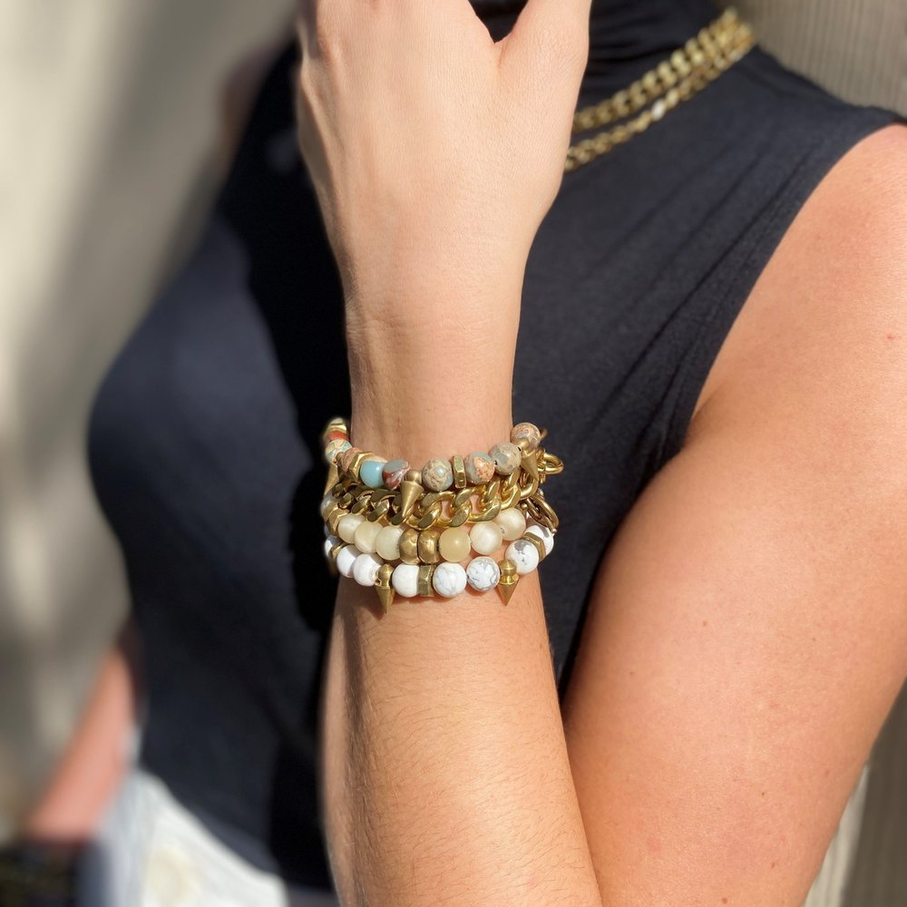RACHEL NATHAN Remix Snakeskin Jasper Bracelet