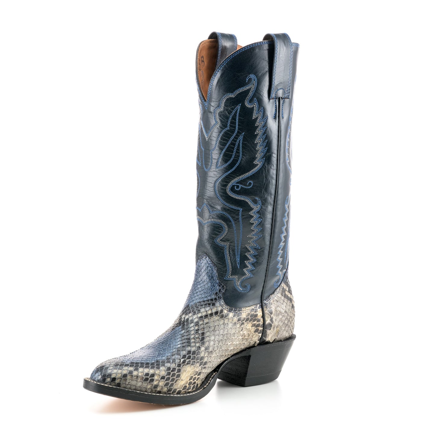Custom Black boot with Snake skin 