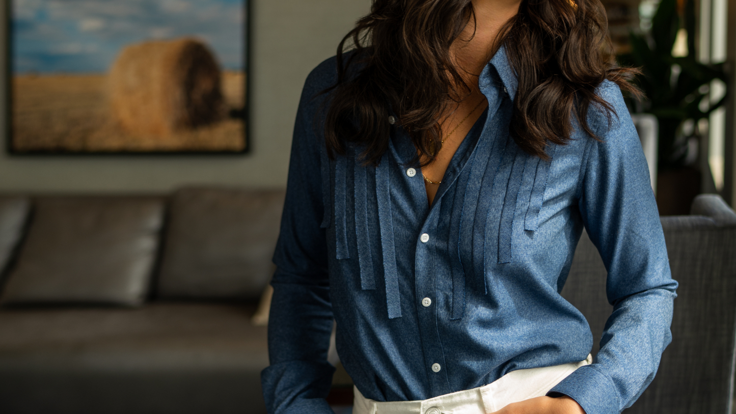 
                  
                    Women's Pleated Button Front Shirt
                  
                