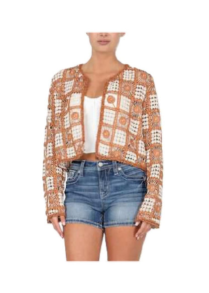 MISS ME Floral Crochet Cardigan