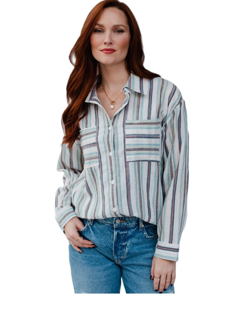 PANACHE Stripped Button Up Shirt