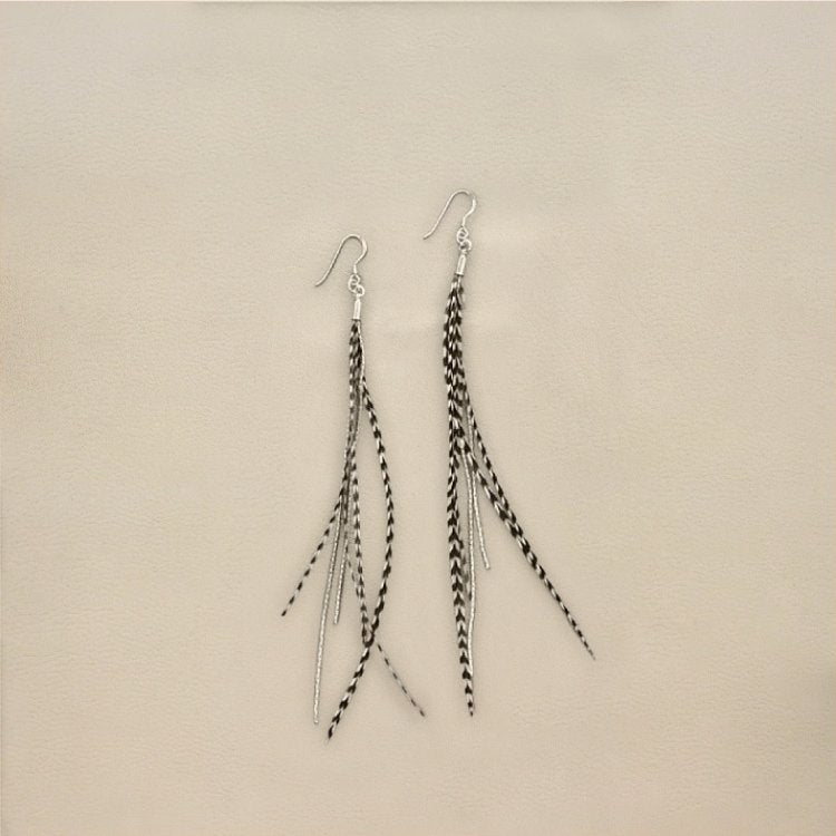 ASTALI Feather and Silver Mini Feather Earrings