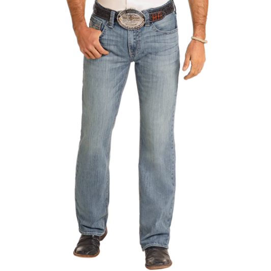 ROCK & ROLL LADDER EMB PISTOL STRAIGHT MEDIUM WASH DENIM