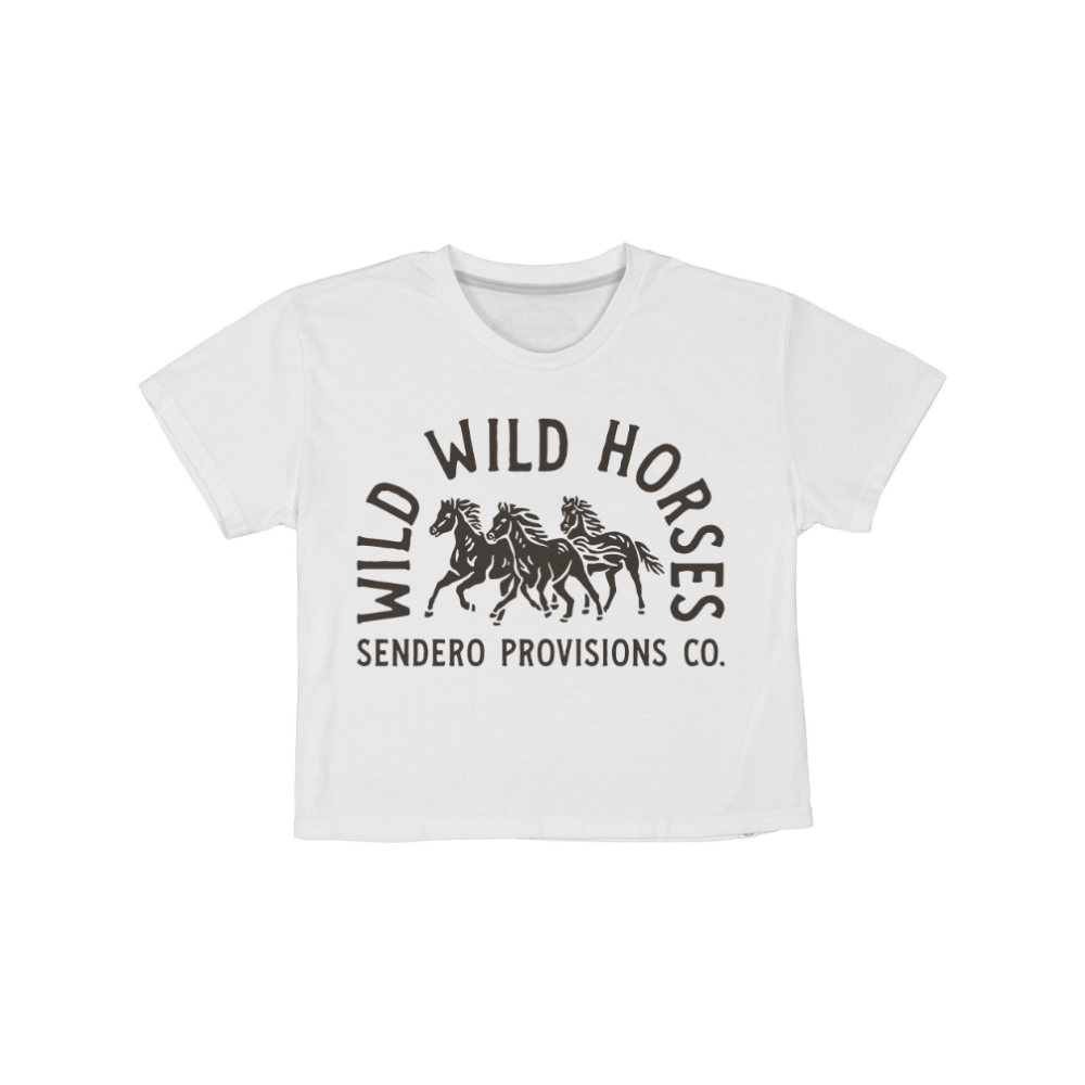 SENDERO Wild Wild Horses Crop Tee