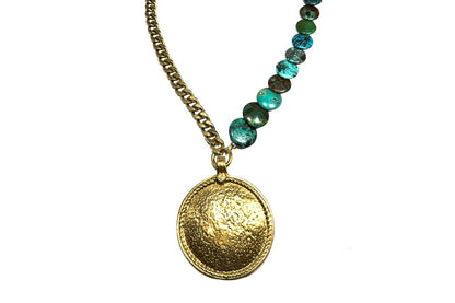 RACHEL NATHAN Turquoise & Shield Necklace