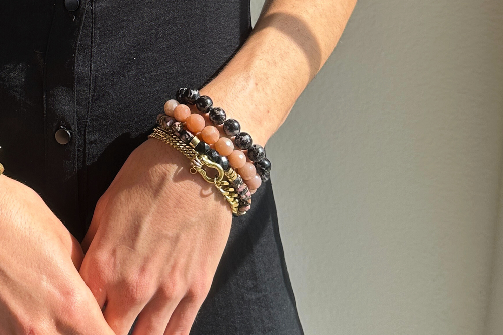 RACHEL NATHAN Narrow Rhodonite Bracelet